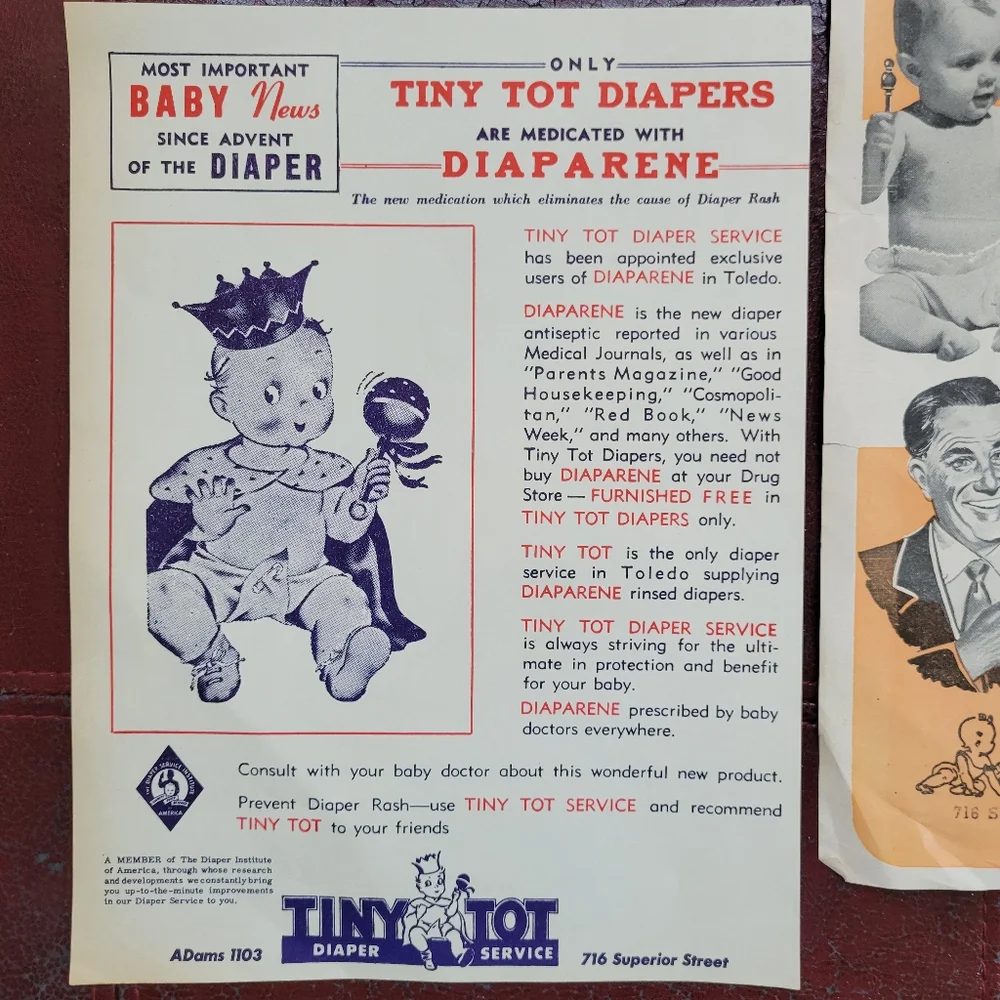Vintage Baby Diaper Tiny Tot Ephemera ~ Baby Shower ~ Scrapbook ~ Crafts ~ FINAL